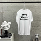 AMIRI Club Hollywood Back‑Print Crew‑Neck Short‑Sleeve T‑Shirt