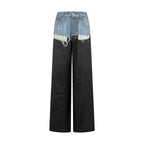 Acne Studios Patchwork Distressed Wide‑Leg Jeans