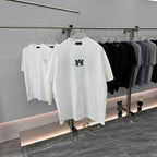 AMIRI Rhinestone Monogram Chest Logo Crew Neck Short‑Sleeve T‑Shirt