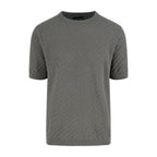 Emporio Armani Textured Knit Crew Neck Short‑Sleeve Top