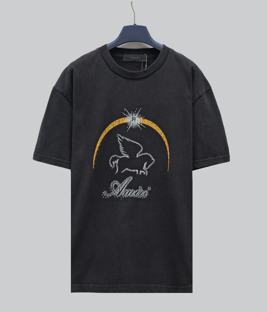 AMIRI Pegasus Rainbow Graphic Crew Neck Short‑Sleeve T‑Shirt