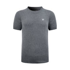 Men Crew Neck Short‑Sleeve Knit Sweater, Small Horse Embroidery