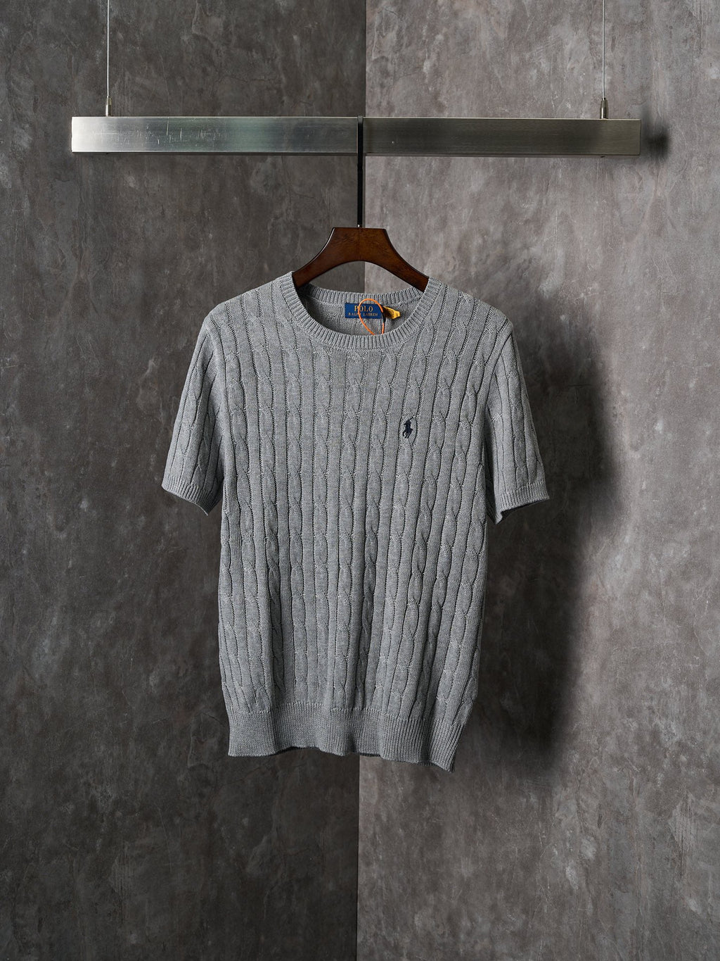Ralph Lauren Men's Cable‑Knit Crew‑Neck Short‑Sleeve Sweater