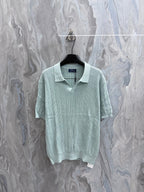 Ralph Lauren Men's Rib‑Knit Johnny Collar Short‑Sleeve Polo Shirt