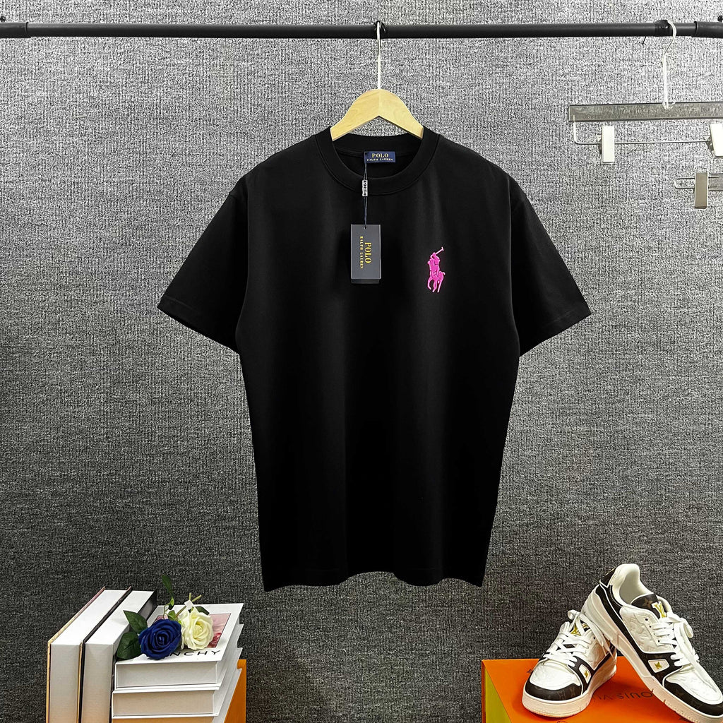 Polo Ralph Lauren Men’s Crew‑Neck Short‑Sleeve T‑Shirt With Pink Pony Embroidery