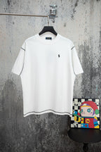 Men's Short‑Sleeve Crew Neck Cotton T‑Shirt with Pony Embroidery