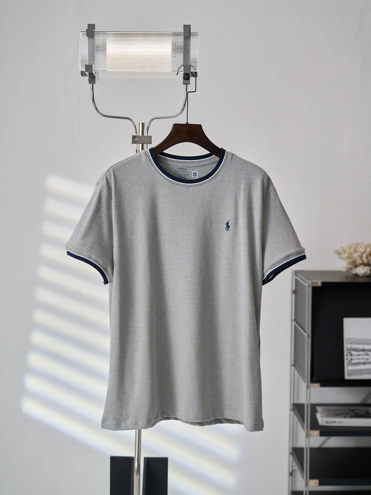 Ralph Lauren Men's Contrast‑Trim Crew‑Neck Short‑Sleeve T‑Shirt, Navy Pony Embroidery