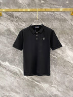 Ralph Lauren Men's Roll‑Cuff Short‑Sleeve Piqué Polo Shirt With Small Black Pony Logo