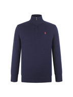 Polo Ralph Lauren Men’s Quarter‑Zip Knit Sweater With Red Pony Embroidery