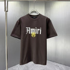 AMIRI Gothic Script With Emblem Crew‑Neck Short‑Sleeve T‑Shirt