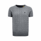 Ralph Lauren Men's Short‑Sleeve Cable‑Knit Crew Neck Sweater