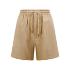 Men's Linen‑Blend Drawstring Elastic‑Waist Casual Shorts