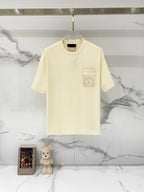 AMIRI Chest Pocket Embroidered Monogram Crew Neck Short‑Sleeve T‑Shirt