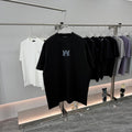 AMIRI Rhinestone Monogram Chest Logo Crew Neck Short‑Sleeve T‑Shirt