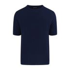 Emporio Armani Textured Knit Crew Neck Short‑Sleeve Top