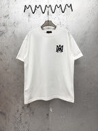 AMIRI Gothic Monogram Chest Graphic Crew Neck Short‑Sleeve T‑Shirt