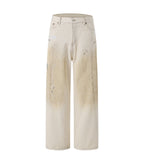 Acne Studios Vintage Paint‑Splatter Wide‑Leg Denim Jeans