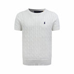 Ralph Lauren Men's Short‑Sleeve Cable‑Knit Crew Neck Sweater