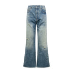 Acne Studios Distressed Flared Leg Vintage Wash Denim Jeans