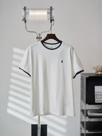 Ralph Lauren Men's Contrast‑Trim Crew‑Neck Short‑Sleeve T‑Shirt, Navy Pony Embroidery