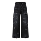 Acne Studios Distressed Washed‑Out Wide‑Leg Trousers