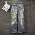 Acne Studios Colorful Chain‑Ornament Wide‑Leg Jeans