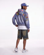 Vale Forever Passport Zip Up Denim Jacket Blue