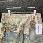 Acne Studios Vintage Pearl‑Lace Print Wide‑Leg Jeans