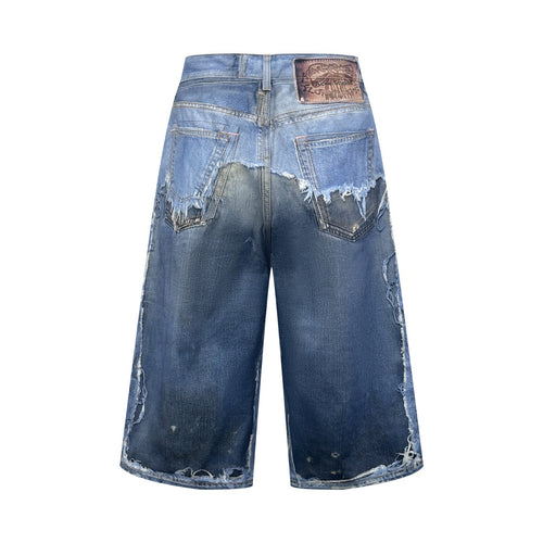 Acne Studios Distressed Knee‑Length Denim Shorts