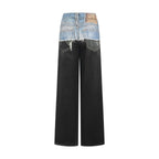 Acne Studios Patchwork Distressed Wide‑Leg Jeans