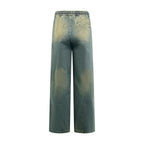 AMIRI Star‑Patch Elastic Waist Wide‑Leg Denim Pants