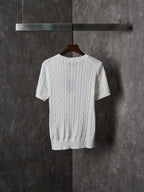 Ralph Lauren Men's Cable‑Knit Crew‑Neck Short‑Sleeve Sweater