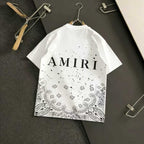 Amiri Bandana Splash Print Crew‑Neck Short‑Sleeve T‑Shirt
