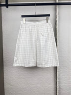 Acne Studios Grid‑Pattern Drawstring Casual Shorts