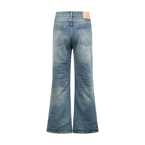 Acne Studios Distressed Flared Leg Vintage Wash Denim Jeans
