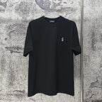 Men's Crew‑Neck Short‑Sleeve T‑Shirt with Small Blue Pony Embroidery