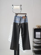 Acne Studios Spliced Deconstructed Wide‑Leg Denim Trousers
