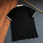 Men's Short‑Sleeve Polo Shirt, Contrast Collar & Trim With White Pony Embroidery