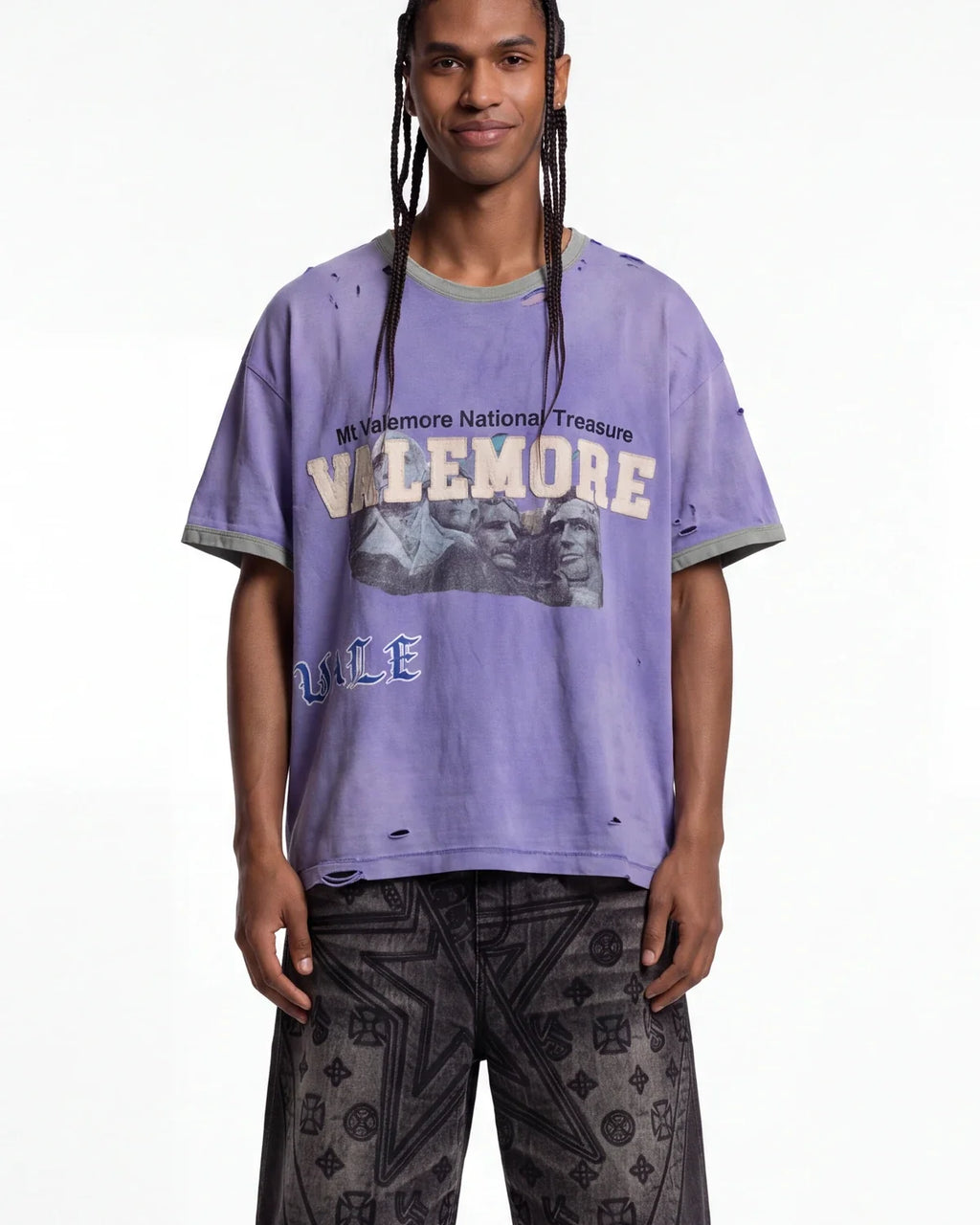 Vale Forever Camp Ringer Tee Lake Purple