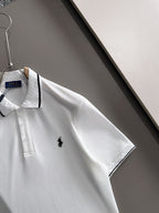 Ralph Lauren Men's Waffle‑Collar Contrast‑Trim Short‑Sleeve Polo Shirt With Black Pony Logo