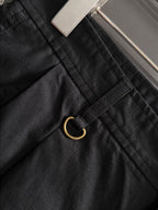 Men's Black Wide‑Leg Cargo Pants, Multi Pockets Rider Embroidery Casual Trousers