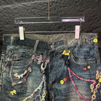Acne Studios Colorful Chain‑Ornament Wide‑Leg Jeans