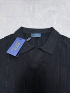 Ralph Lauren Men's Rib‑Knit Johnny Collar Short‑Sleeve Polo Shirt