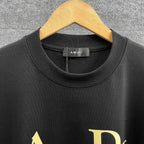 AMIRI Overlapping Stacked Letter Logo Crew Neck Short‑Sleeve T‑Shirt