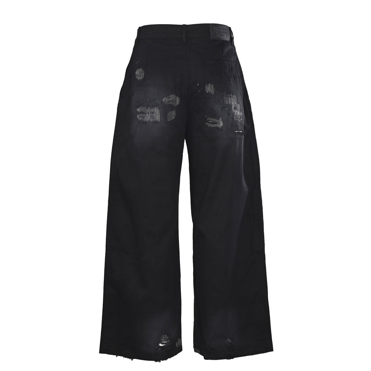 Acne Studios Patch‑Repair Distressed Wide‑Leg Jeans
