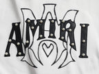 AMIRI Studded Heart Graphic Crew Neck Short‑Sleeve T‑Shirt