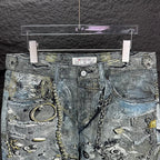 Acne Studios Ornate Chain‑Print Straight‑Leg Jeans