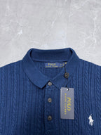 Ralph Lauren Men's Cable‑Knit Short‑Sleeve Polo Shirt