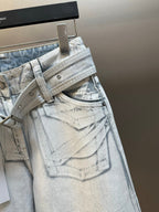 Acne Studios Belt‑Detail Wide‑Leg Denim Jeans