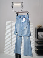 Acne Studios Distressed Layer‑Look Denim Skirt‑Trousers